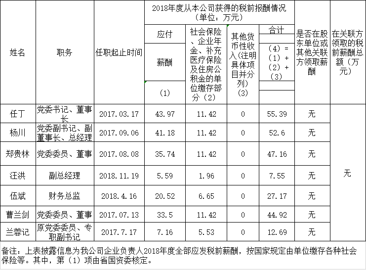 兴发游戏xf掌管人2018年度薪酬情况
